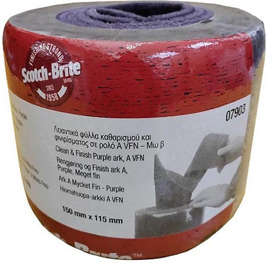 3m Scotch-brite 7903 Roll 35 Purple Pre-Cut Abrasive Sponges Cf-rl P360 150mm X 115mm