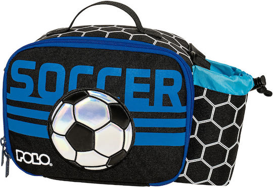 Polo School Insulated Lunch Handbag 5.5l Black Football 26x13x17cm