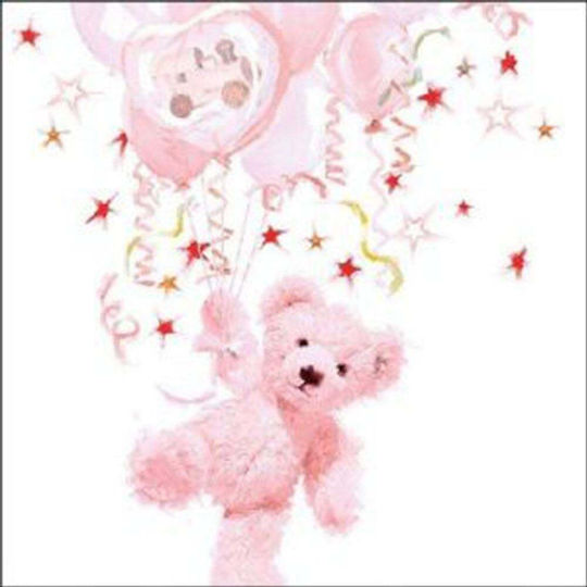 Baptism Napkin Teddy Balloons Pink 33x33cm 20 Pieces 13310095