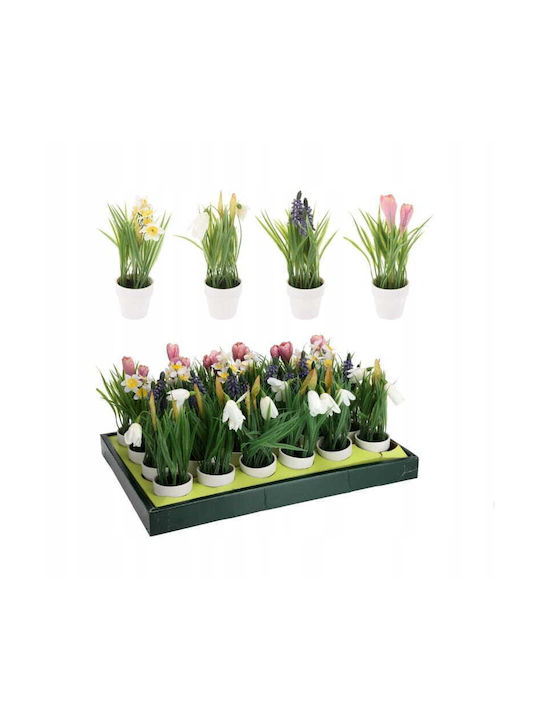 Künstliche Dekorative Blumen In Einer Weißen Topfpflanze 23 Cm