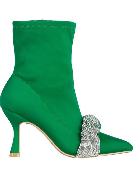 Ghete Dama Ankle Boots cu Toc Înalt Verzi