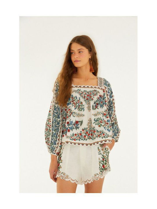 Women's Cotton Long Sleeve Multicolour Blouse
