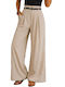 Women's High Rise Pantaloons in Loose Fit Beige