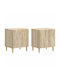 Nachttische Holz Beige 2Stücke 43x34.5x50cm
