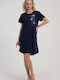 Vienetta Secret Summer Women's Nightgown Navy Blue