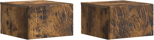 Κομοδίνα Ξύλινα Καφέ 2τμχ 49x34.5x20cm