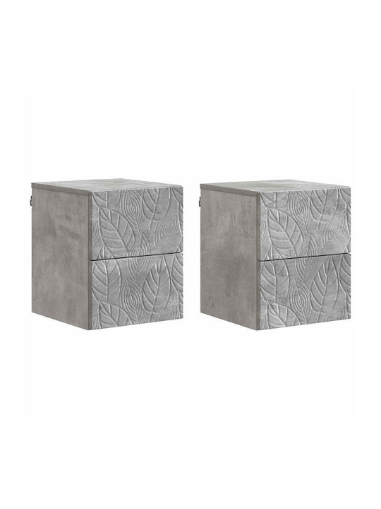 Нощни Шкафчета Дървени Сиви 2 Бройки 34.5x33x40см