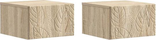 Wooden Beige Bedside Tables 2 Pieces 49x34.5x20cm