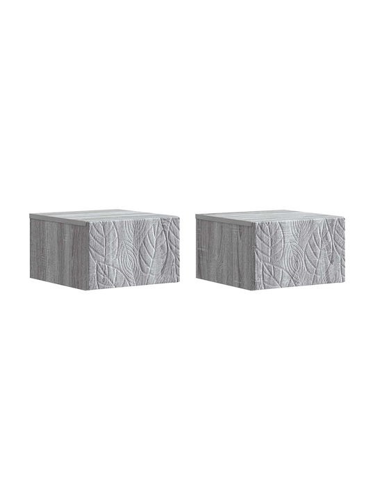 Gray Wooden Bedside Tables 2 Pieces 49x34.5x20cm
