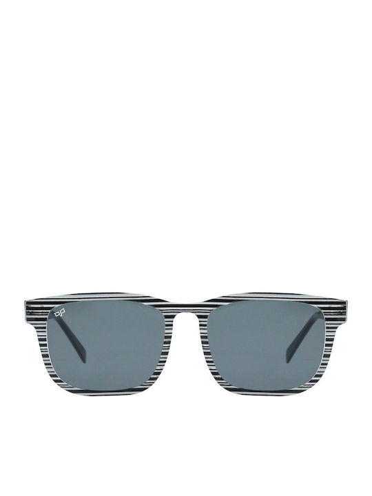 OJO Sunglasses Unisex Sunglasses with Black Wooden Frame and Black Lens