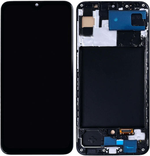 Съвместим Екран LCD Сензорен Механизъм Подрамка Samsung Galaxy A30s – SM-A307 Черен In-cell