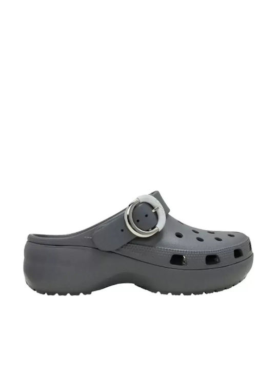 Crocs Classic Platform Buckle Women's Clogs Grey