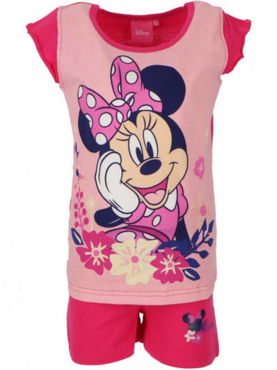 Minnie Mouse Παιδική Πιτζάμα Καλοκαιρινή Φούξια/ρόζ Minnie Mouse Παιδική Πιτζάμα Καλοκαιρινή Φούξια/ρόζ