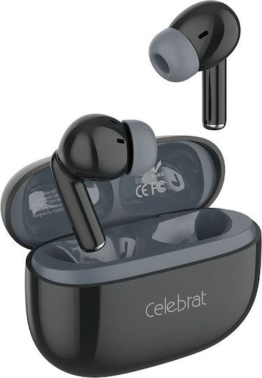 Celebrat W73 In-Ear Bluetooth Kopfhörer mit Schweißbeständigkeit und Ladekoffer Schwarz