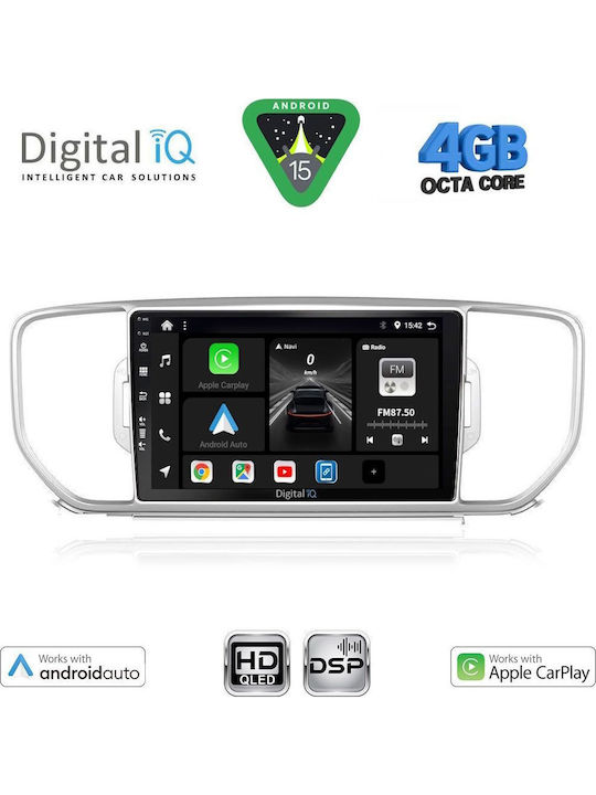 Digital IQ Car Audio System for Kia Sportage 2015-2018 Bluetooth USB WiFi GPS Apple CarPlay Android Auto with 9" Touch Screen