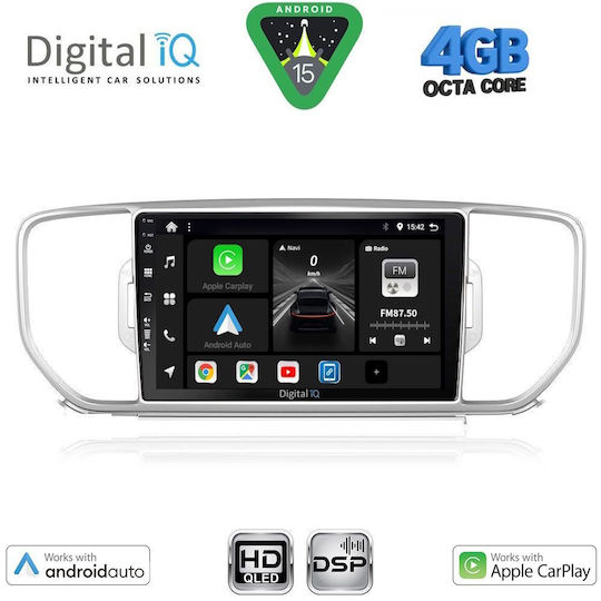 Digital IQ Ηχοσύστημα Αυτοκινήτου για Kia Sportage 2015-2018 (Bluetooth/USB/WiFi/GPS/Apple-Carplay/Android-Auto) με Οθόνη Αφής 9"