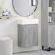 vidaXL Плот Със Смесител 45.5x25.5x84см Сив
