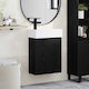 vidaXL Badezimmer Waschtisch-Einheit M45.5xB22.5xH84cm Schwarz