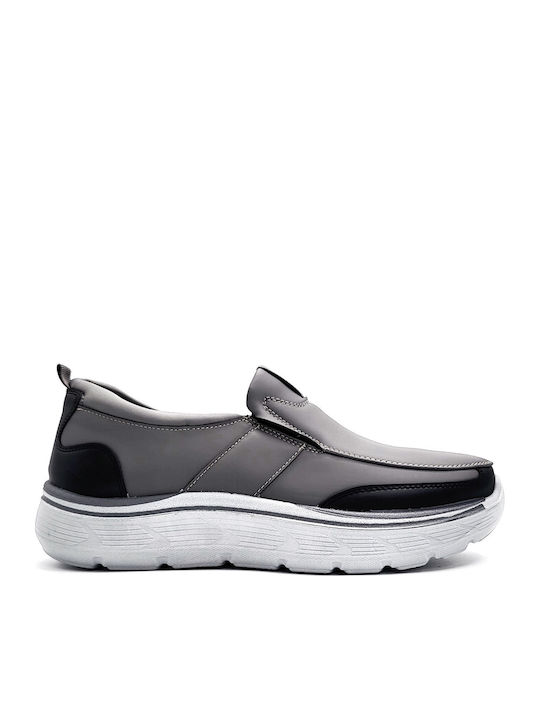 Slip-On-uri Pentru Bărbați Anatomice din Piele Sintetică Gri