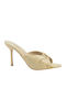 Damen Pantoletten mit Absatz in Beige Farbe