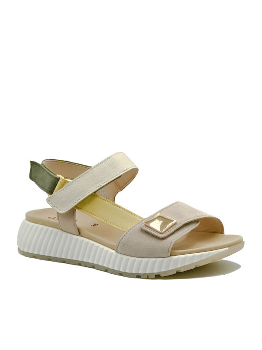 Gabor Leather Women's Anatomic Ecru Sandals