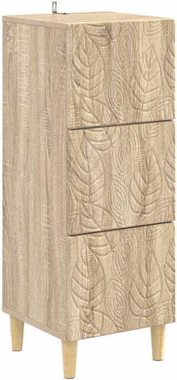 Comodă de Depozitare din Lemn cu 3 Sertare M33xL34.5xÎ90cm
