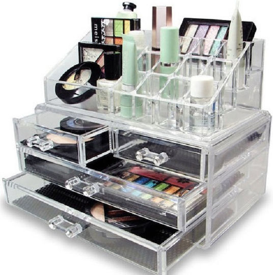Kosmetikorganisator Mit 4 Schubladen Transparent 24x20x15cm