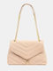 Beige Shoulder Bag with Gold Chain