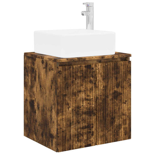 vidaXL Bathroom Vanity Unit Without Sink W53xD35xH63cm Smoked Oak Wood