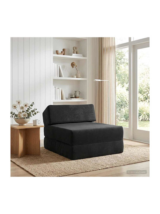 Armchair Bed Black 60x70x41cm