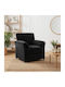 Velvet Armchair Black 88x83x95cm