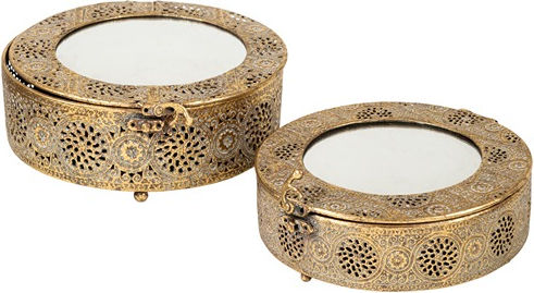 Zen Collection Set Dekorative Boxen Metallisch 2 Stück Zen Collection Set Dekorative Boxen Metallisch 2 Stück