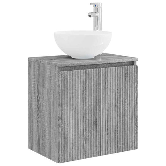 vidaXL Badezimmer Waschtisch-Einheit M49.5xB35xH63cm Grau Sonoma