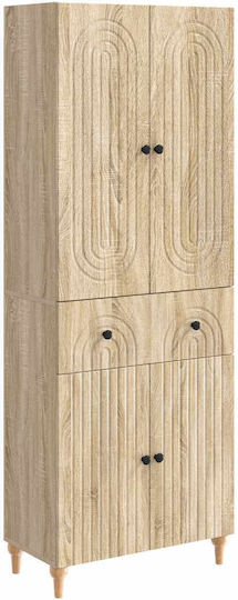 Wall Living Room Cabinet made of Particle Board Brown 66x34.5x90cm