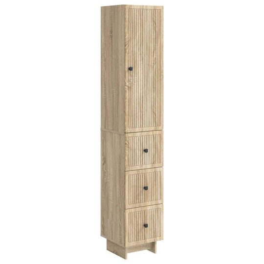 vidaXL Bathroom Column Cabinet Wall Hung M33xD34.5xH90cm Brown