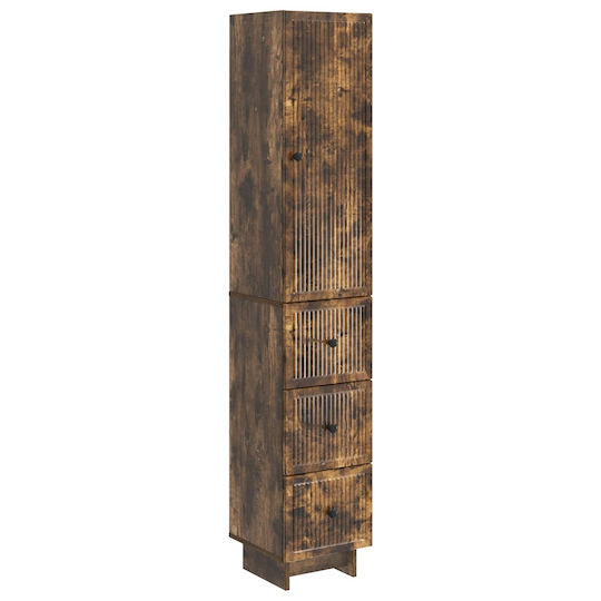 vidaXL Bathroom Column Cabinet Wall Hung M33xD34.5xH90cm Brown