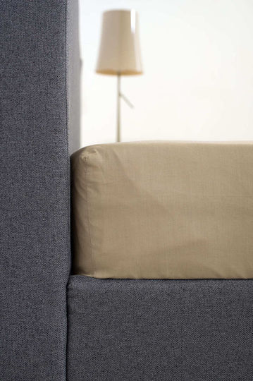 Biokarpet Cearceaf De Pat Home View Hugger Din Cauciuc Bej Mono 120x200cm +35cm