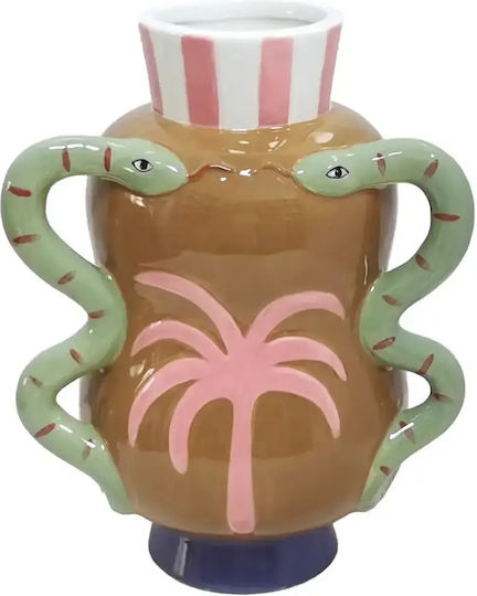 Керамична Ваза Brown Palm & Snake 17,3 X 12,5 X 22 См
