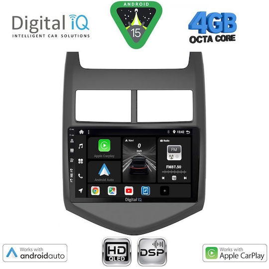 Digital IQ Car Audio System for Chevrolet Aveo 2011-2014 Bluetooth USB WiFi GPS Apple CarPlay Android Auto with 9" Touch Screen