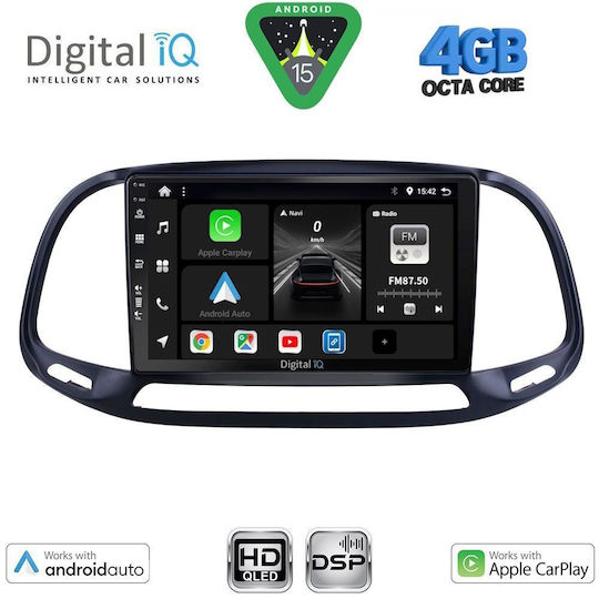 Digital IQ Ηχοσύστημα Αυτοκινήτου για Opel Combo Fiat Doblo 2015-2018 (Bluetooth/USB/WiFi/GPS/Apple-Carplay/Android-Auto) με Οθόνη Αφής 9"
