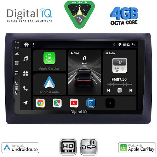Digital IQ Car Audio System for Fiat Stilo 2001-2007 Bluetooth USB WiFi GPS Apple CarPlay Android Auto with 9" Touch Screen