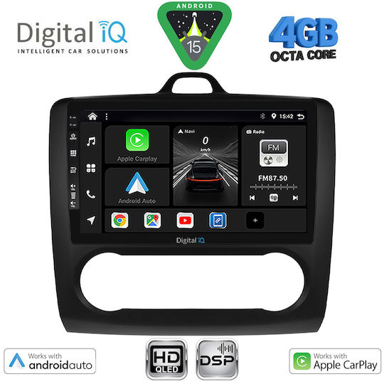 Digital IQ Car Audio System for Ford Focus 2005-2012 with Clima Bluetooth USB WiFi GPS Apple CarPlay Android Auto with 9" Touch Screen