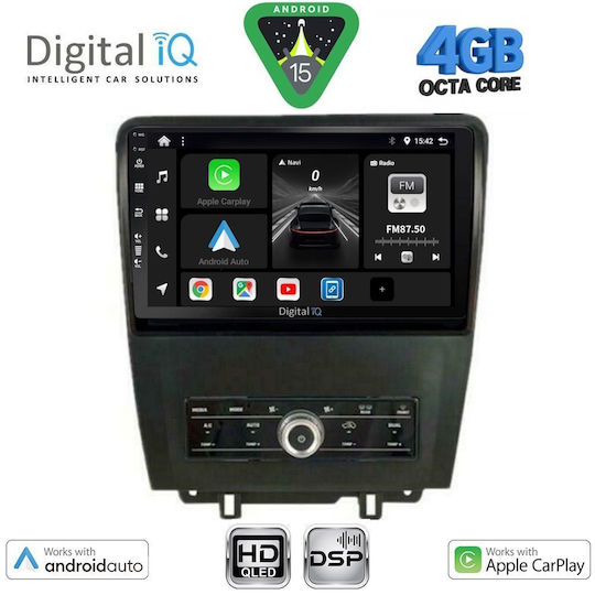 Digital IQ Ηχοσύστημα Αυτοκινήτου για Ford Mustang 2010-2015 (Bluetooth/USB/WiFi/GPS/Apple-Carplay/Android-Auto) με Οθόνη Αφής 9"