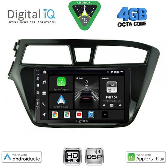 Digital IQ Car Audio System for Hyundai i20 2014-2018 (Bluetooth/USB/WiFi/GPS/Apple CarPlay/Android Auto) with 9" Touch Screen