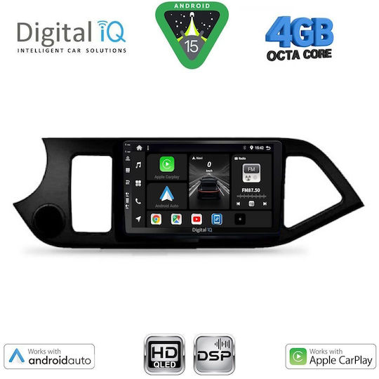 Digital IQ Car Audio System for Kia Picanto 2011-2017 (Bluetooth/USB/WiFi/GPS/Apple CarPlay/Android Auto) with 9" Touch Screen