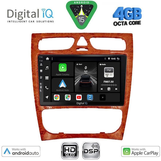 Digital IQ Ηχοσύστημα Αυτοκινήτου για Mercedes-Benz C Class 1999-2004 (Bluetooth/USB/WiFi/GPS/Apple-Carplay/Android-Auto) με Οθόνη Αφής 9"