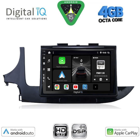 Digital IQ Car Audio System for Opel Mokka 2016-2021 Bluetooth USB WiFi GPS Apple CarPlay Android Auto with 9" Touch Screen