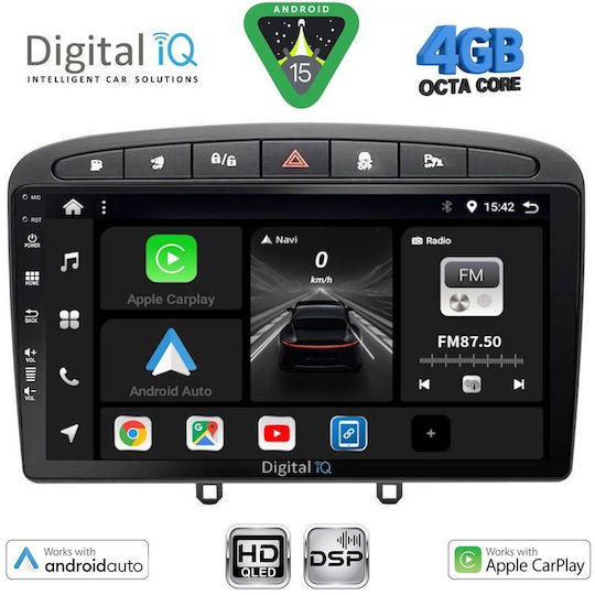Digital IQ Car Audio System for Peugeot 308 RCZ 2007-2012 with Touch Screen 9" Digital IQ BXF 16513BL CPAA