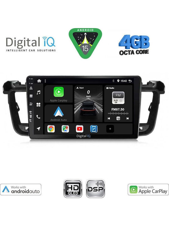 Digital IQ Car Audio System for Peugeot 508 2010-2016 Bluetooth USB WiFi GPS Apple CarPlay Android Auto with 9" Touch Screen