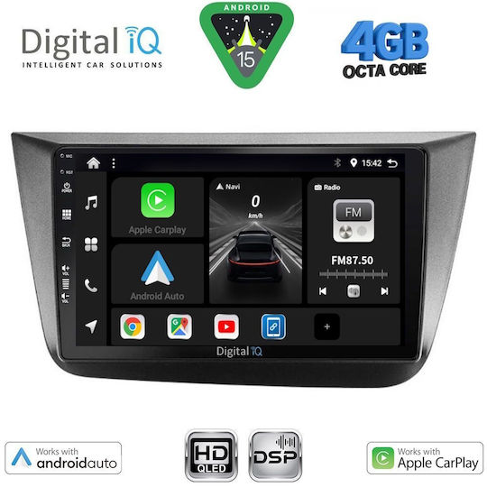 Digital IQ Ηχοσύστημα Αυτοκινήτου για Seat Altea 2004-2015 (Bluetooth/USB/WiFi/GPS/Apple-Carplay/Android-Auto) με Οθόνη Αφής 9"